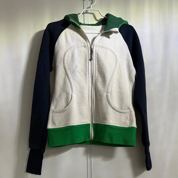 Lululemon Blue, Green and White Hooded Jacket - Picture 1 of 8
